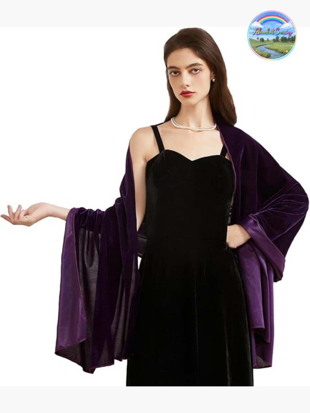 Velvet Shawl Wrap for Evening Dresses Wedding Bridal Prom Accessory